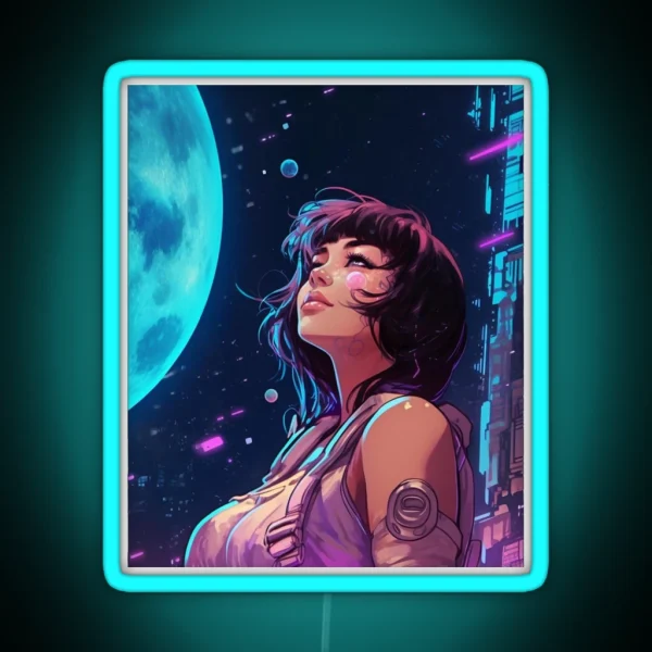 Lofi Cyberpunk Girl RGB Neon Sign