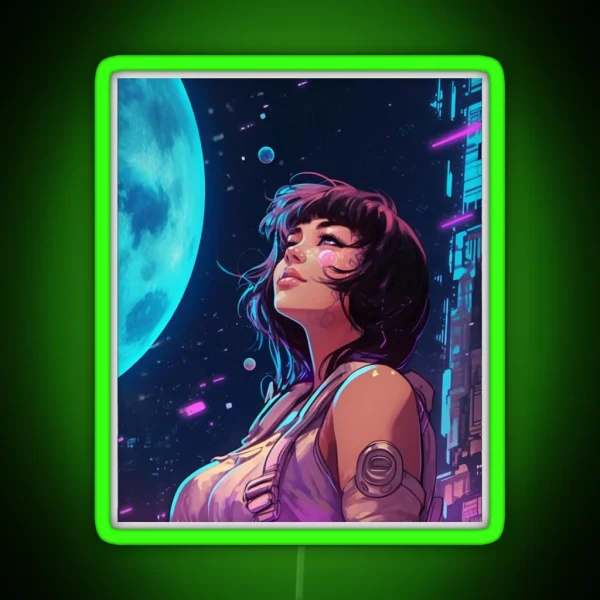 Lofi Cyberpunk Girl RGB Neon Sign