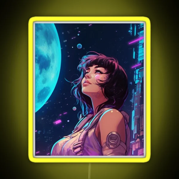 Lofi Cyberpunk Girl RGB Neon Sign