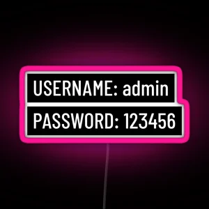 Login Info Cybersecurity RGB Neon Sign