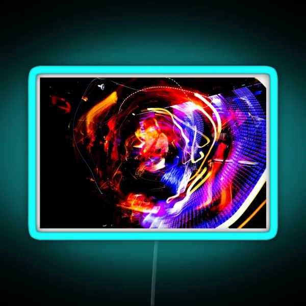 Long Downward Spiral RGB Neon Sign