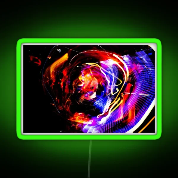 Long Downward Spiral RGB Neon Sign