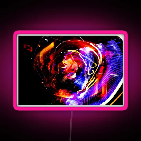 Long Downward Spiral RGB Neon Sign