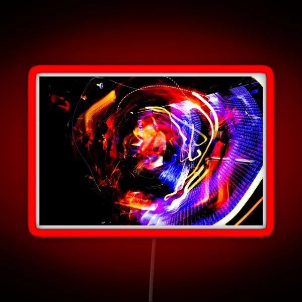 Long Downward Spiral RGB Neon Sign