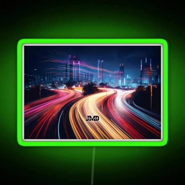 Long Exposure City Traffic Neon Lights 1 RGB Neon Sign