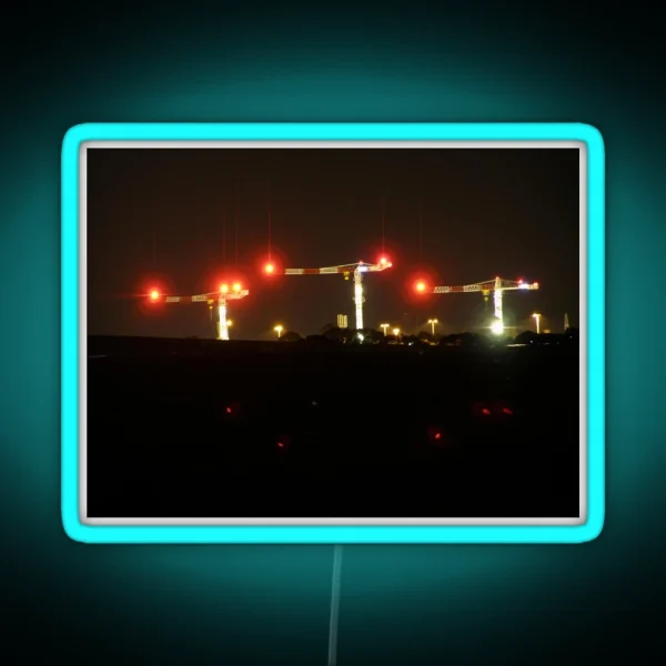 Long Exposure Cranes Urbex RGB Neon Sign
