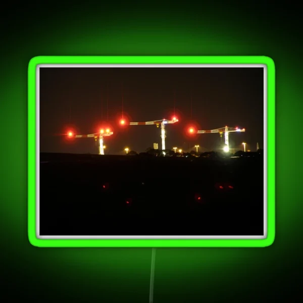 Long Exposure Cranes Urbex RGB Neon Sign
