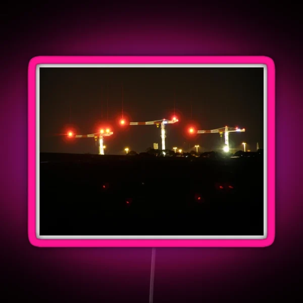 Long Exposure Cranes Urbex RGB Neon Sign