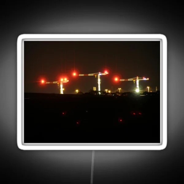 Long Exposure Cranes Urbex RGB Neon Sign