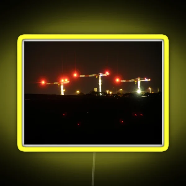 Long Exposure Cranes Urbex RGB Neon Sign