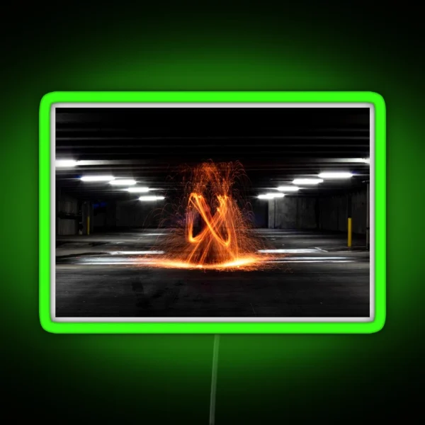 Long Exposure Spark X RGB Neon Sign