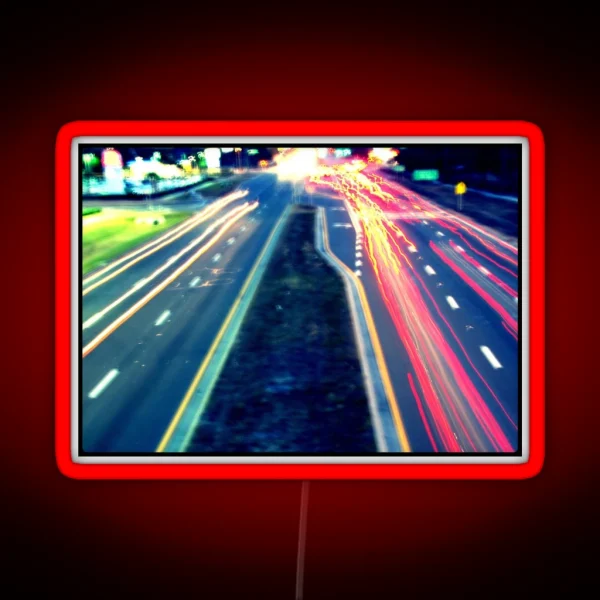 Long Exposure Street Scene RGB Neon Sign