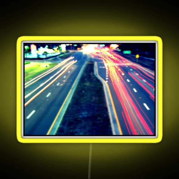 Long Exposure Street Scene RGB Neon Sign