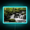 Vibrant long exposure waterfall effect in vibrant RGB neon glow