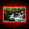 Captivating long exposure waterfall scenery in vibrant RGB color tones