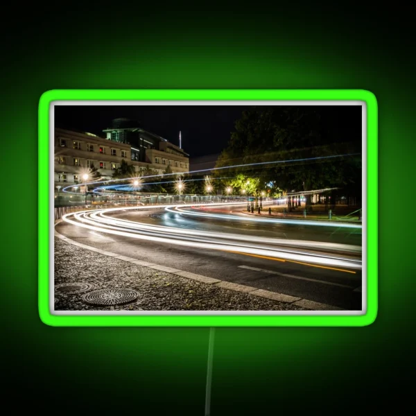 Long Second Exposure Berlin RGB Neon Sign