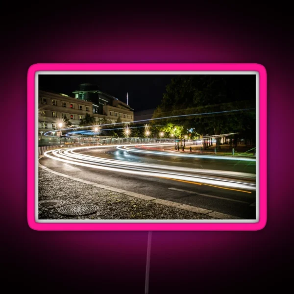 Long Second Exposure Berlin RGB Neon Sign