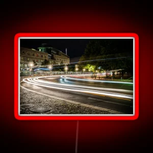 Long Second Exposure Berlin RGB Neon Sign