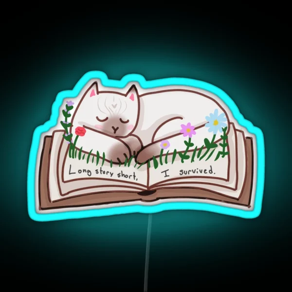 Long Story Short Cat Version RGB Neon Sign