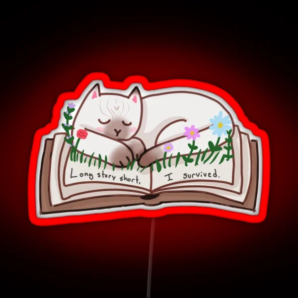 Long Story Short Cat Version RGB Neon Sign