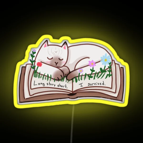 Long Story Short Cat Version RGB Neon Sign