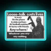 Vintage Retro Style Neon Warning Sign Loose Talk Costs Lives