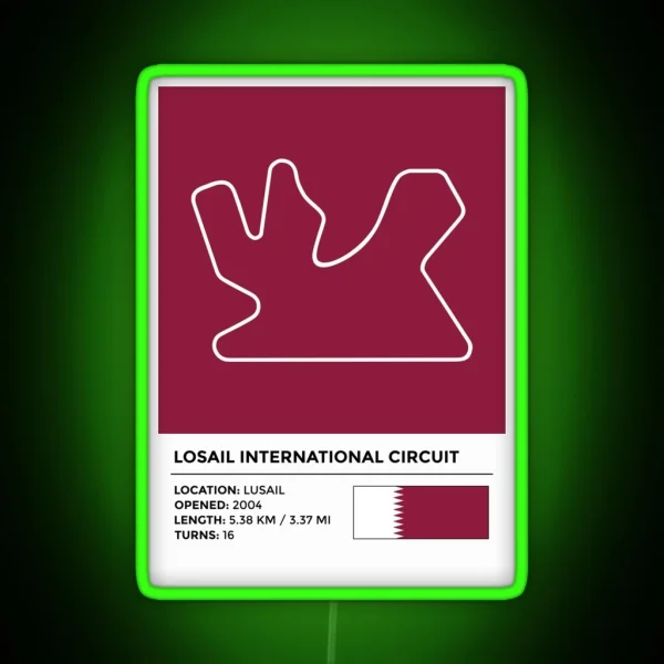 Losail International Circuit Info RGB Neon Sign