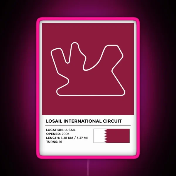 Losail International Circuit Info RGB Neon Sign