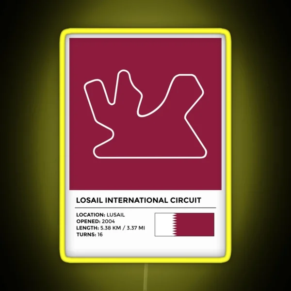 Losail International Circuit Info RGB Neon Sign