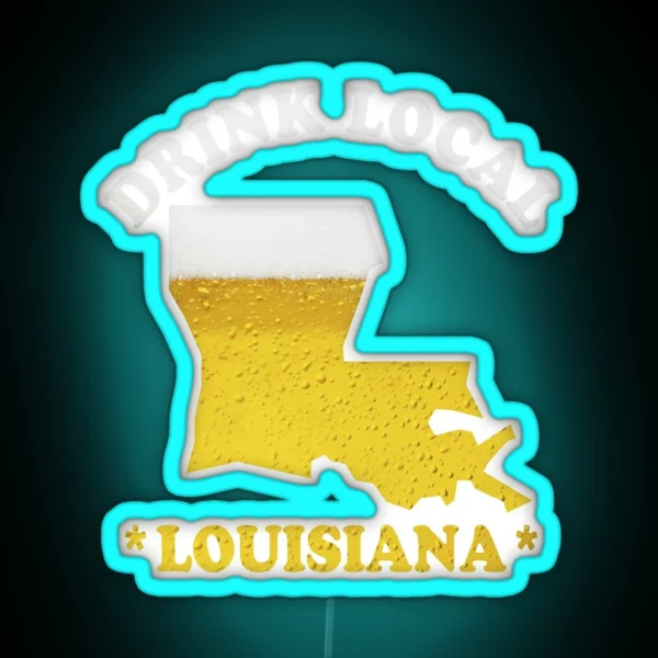 LOUISIANA Beer Map Led Drink Local Brewmaster Gift RGB Neon Sign
