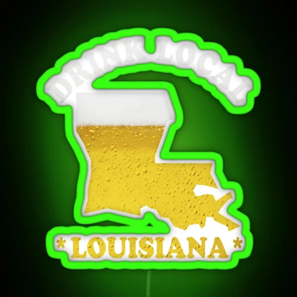 LOUISIANA Beer Map Led Drink Local Brewmaster Gift RGB Neon Sign
