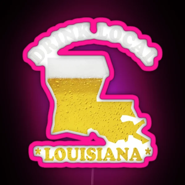 LOUISIANA Beer Map Led Drink Local Brewmaster Gift RGB Neon Sign