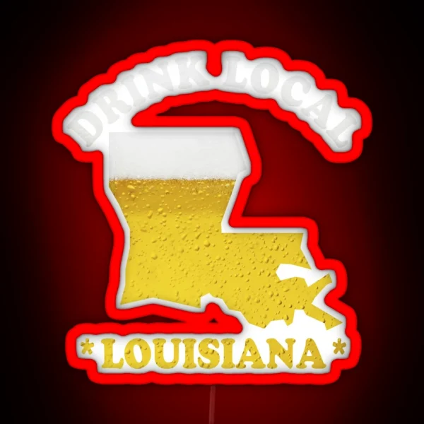 LOUISIANA Beer Map Led Drink Local Brewmaster Gift RGB Neon Sign