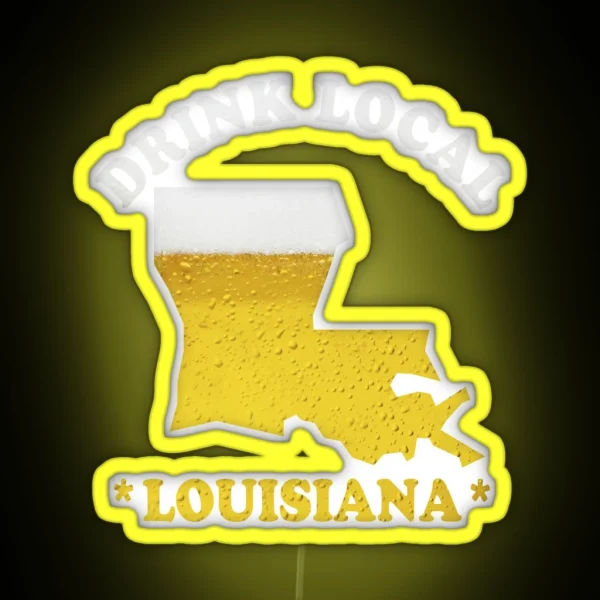 LOUISIANA Beer Map Led Drink Local Brewmaster Gift RGB Neon Sign
