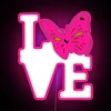 RGB Neon Sign: Vibrant Monarch Butterfly Artwork for Nature Enthusiasts
