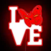 RGB Neon Sign for Nature Lovers Featuring a Butterfly Icon.