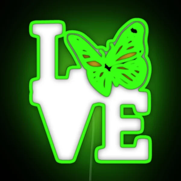 Love Butterfly Insect Nature Lover Gift Monarch Butterfly Gear RGB Neon Sign