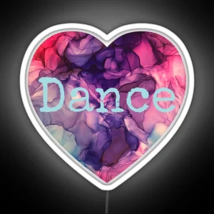 Love Dance Purple Pink And Blue Alcohol Ink Abstract Heart RGB Neon Sign