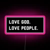 RGB neon lighted inspirational faith message love quote wall decor