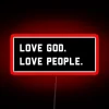 Neon Wall Sign Featuring Loving Scripture with Black RGB Illumination