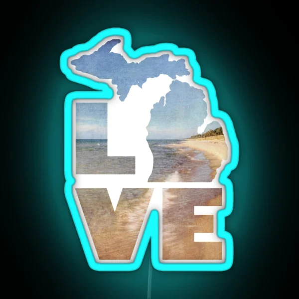 Love In Michigan RGB Neon Sign