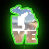 Neon Love Sign with Bright Michigan State Heart Symbol Design
