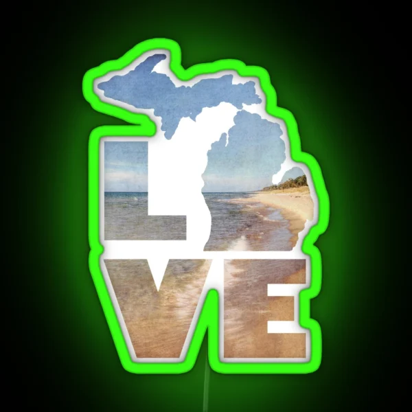 Love In Michigan RGB Neon Sign