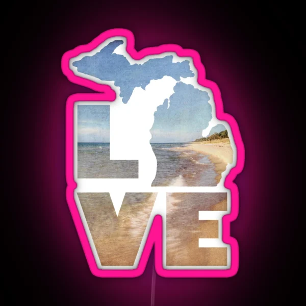 Love In Michigan RGB Neon Sign