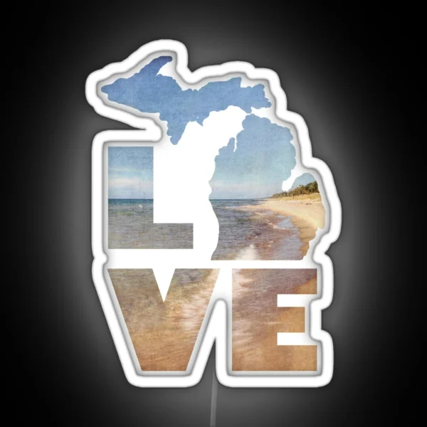Love In Michigan RGB Neon Sign