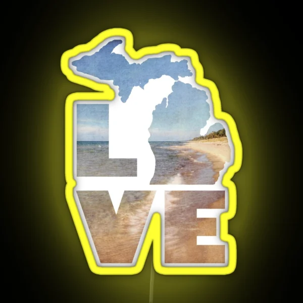 Love In Michigan RGB Neon Sign