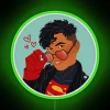 Neon Superboy Sign with Color-Changing RGB Love Heart Storage