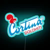 Neon Sign Decor: Love Italian Skiing Cortina Dolomiti Italia Passion