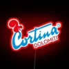 Neon Sign Adorned with Bright Colours of Cortina's Winter Wonderland