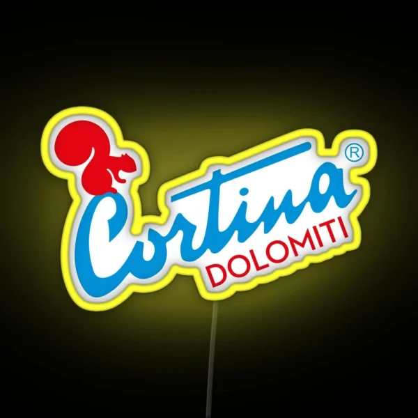 Love Italian Skiing Cortina Dolomiti Italia RGB Neon Sign